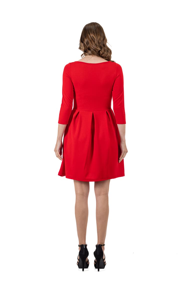 Perfect Fit and Flare Pocket Dress, Alternate, color, Red