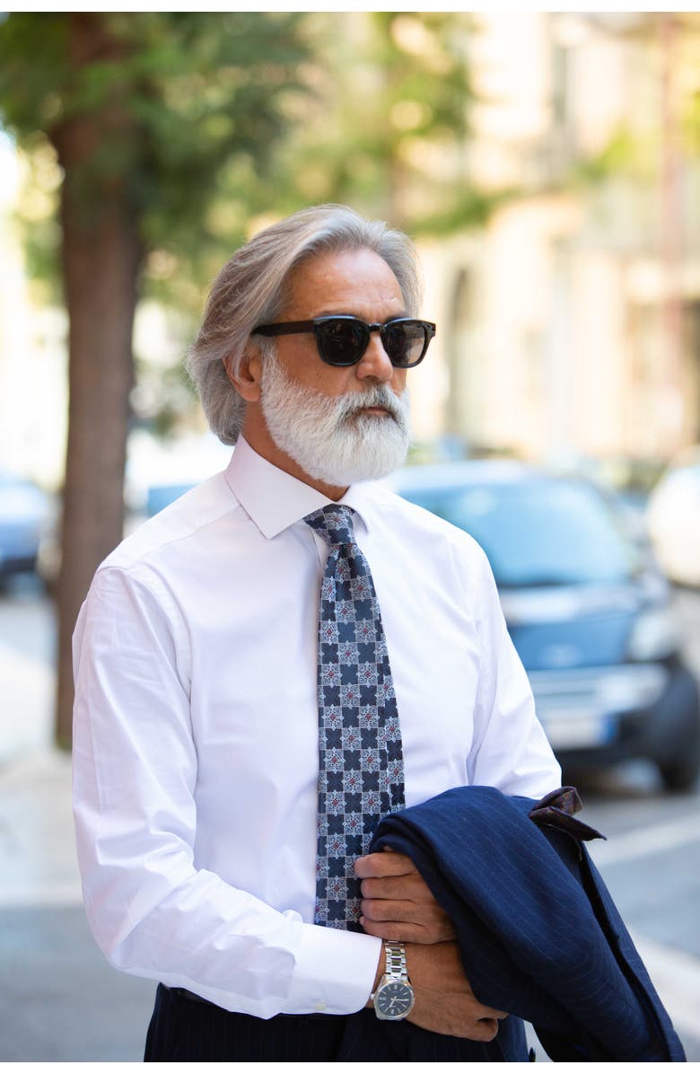 Elizabetta Amalfi - Extra Long Silk Jacquard Tie for Men, Alternate, color, Blue