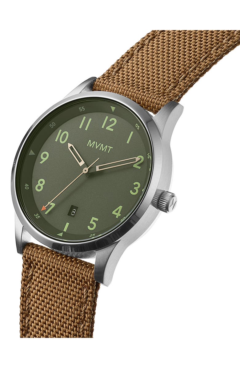 MVMT WATCHES Field Canvas Strap Watch, 41mm, Alternate, color,
