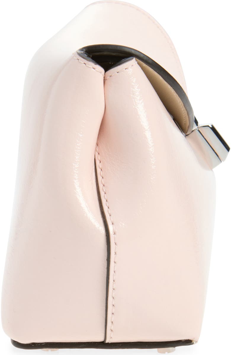 TOTEME Mini T-Lock Naplak Leather Clutch, Alternate, color, Flamingo