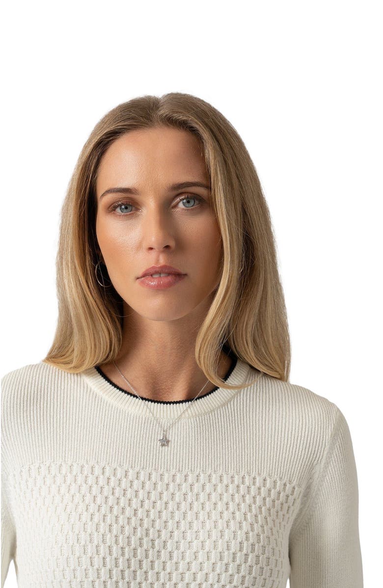 Saint + Sofia Honeycomb Rib Sweater, Alternate, color, Cream