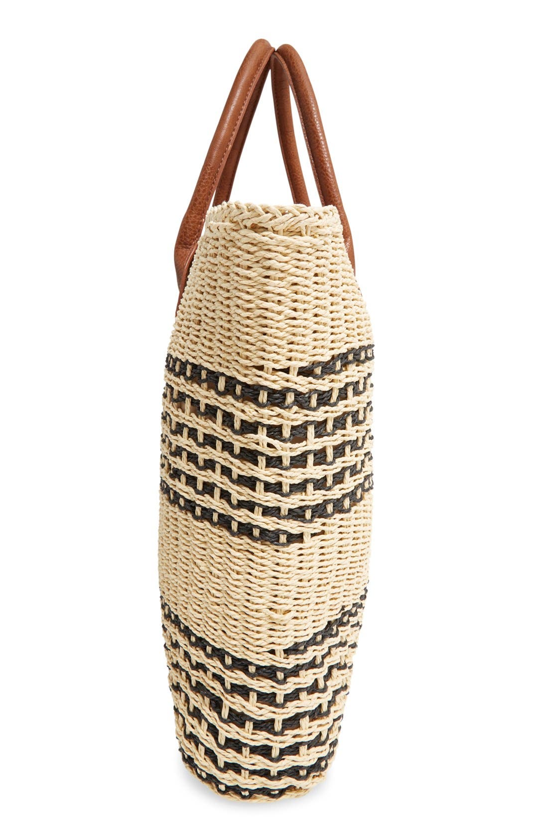 San Diego Hat Stripe Straw Tote, Alternate, color, 