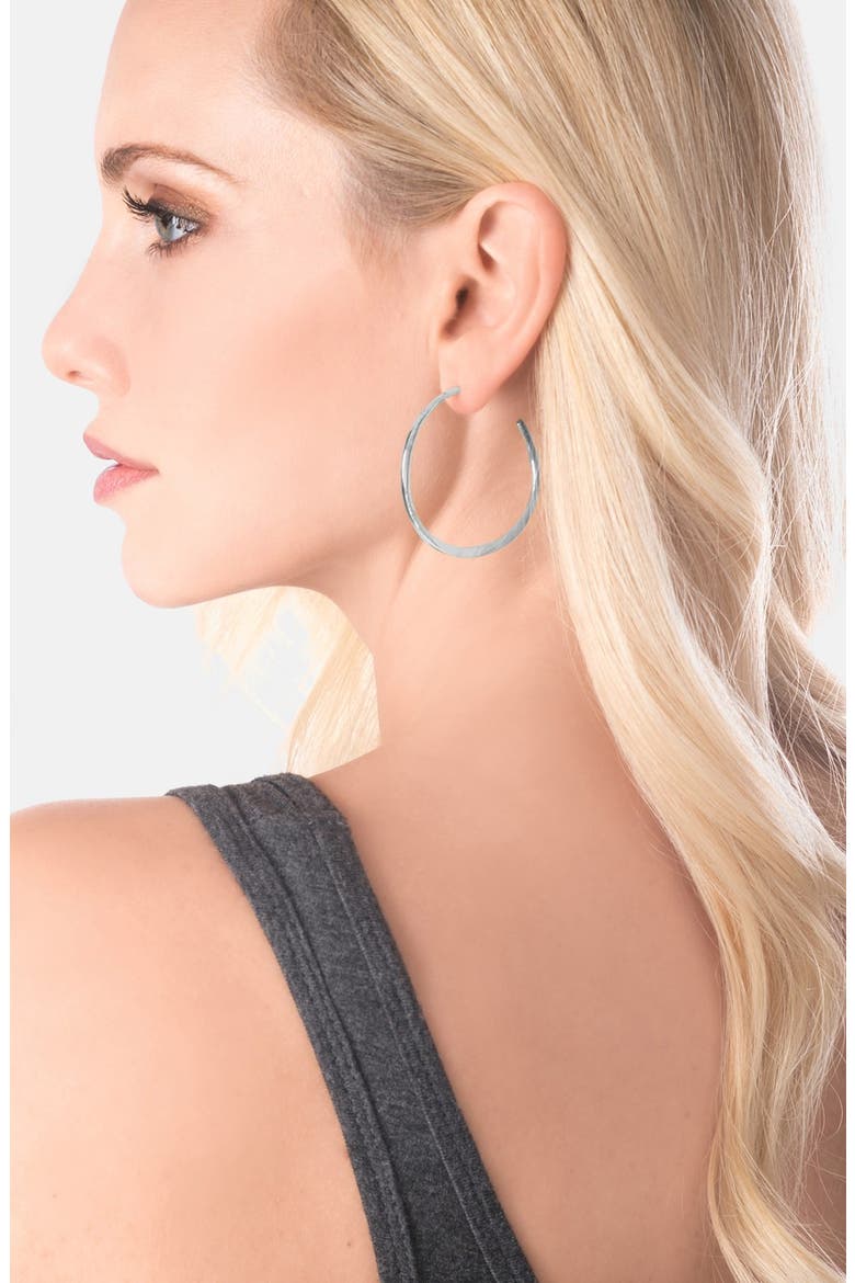 'Arc' Hoop Earrings, Alternate, color, SILVER