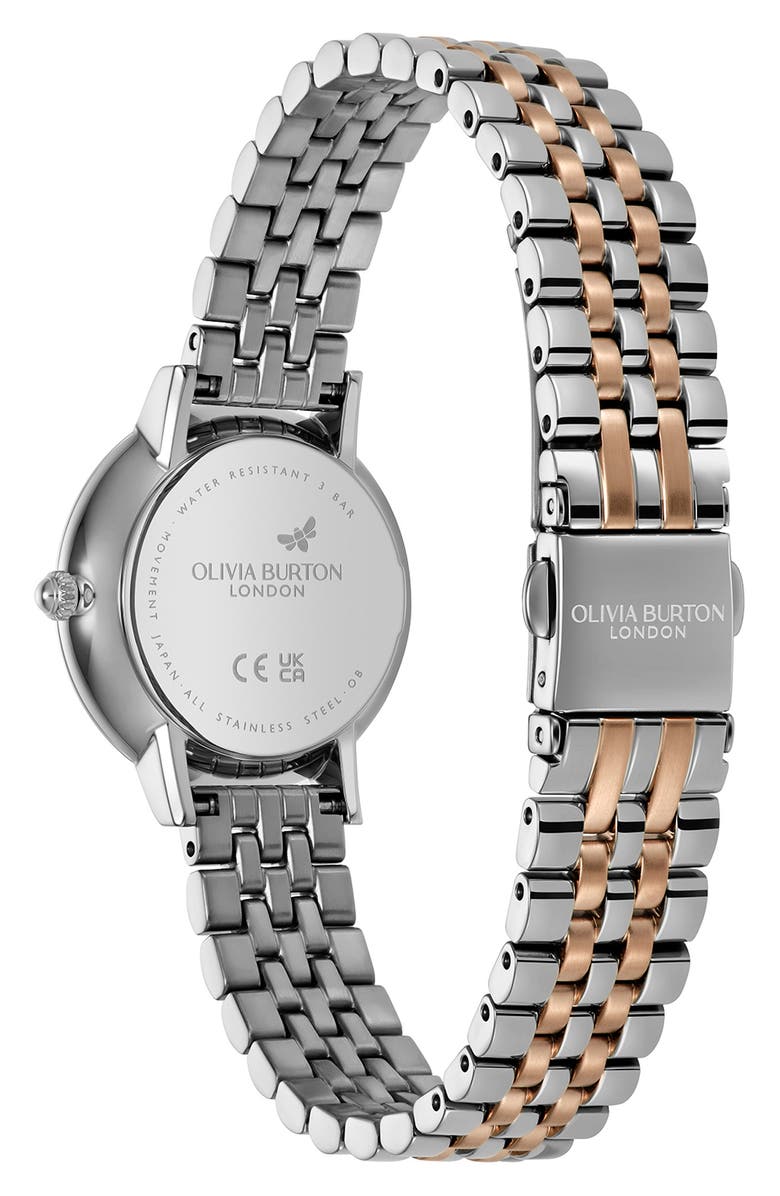 Olivia Burton Honeycomb Ultra Slim Bracelet Watch, 28mm, Alternate, color, Grey