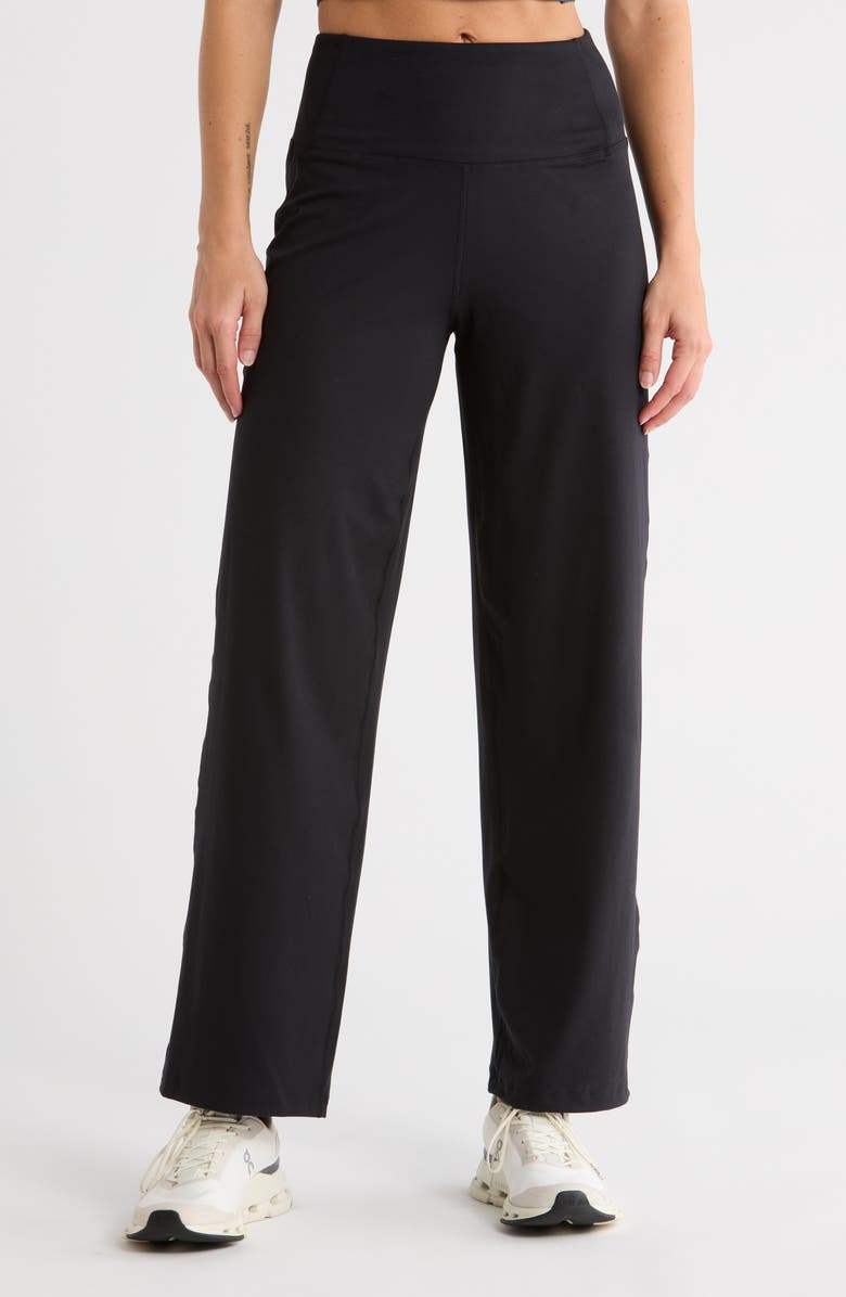 YOGALICIOUS Luxe Straight Leg High Rise Leggings, Main, color, Black