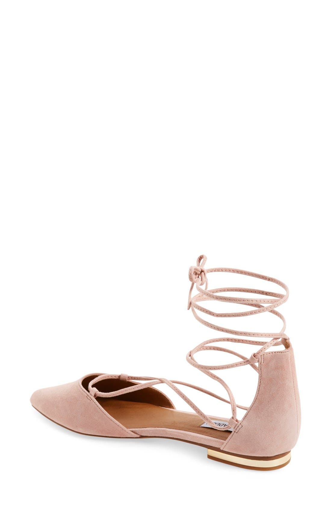 'Sunshine' Lace-Up Flat, Alternate, color, LIGHT PINK