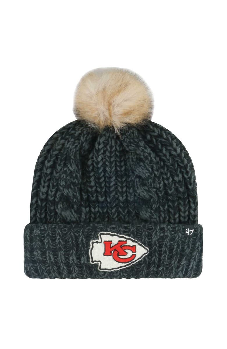 '47 Women's '47 Black Kansas City Chiefs Meeko Cuffed Knit Hat with Pom, Main, color, Black