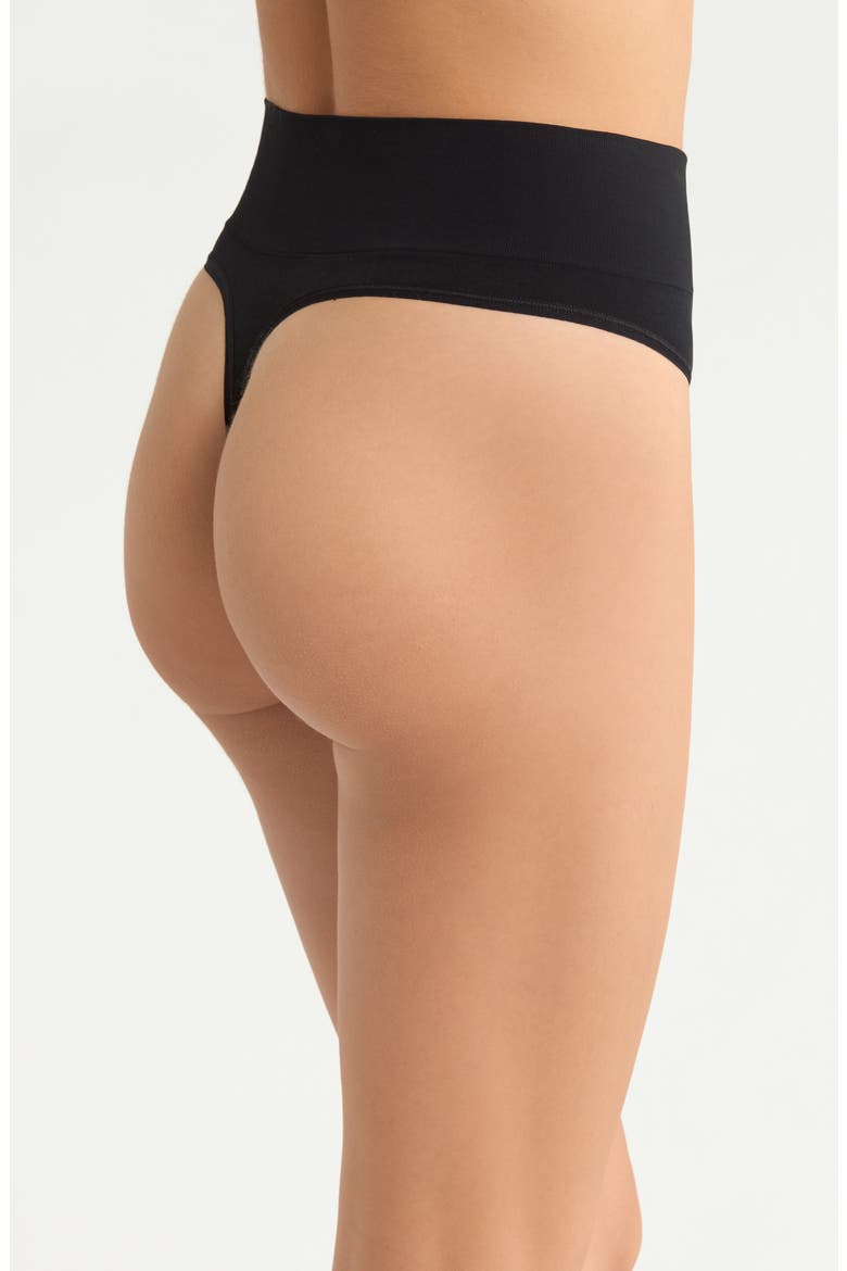 3-Pack Seamless Thongs, Alternate, color, BLACK- TAN MULTI