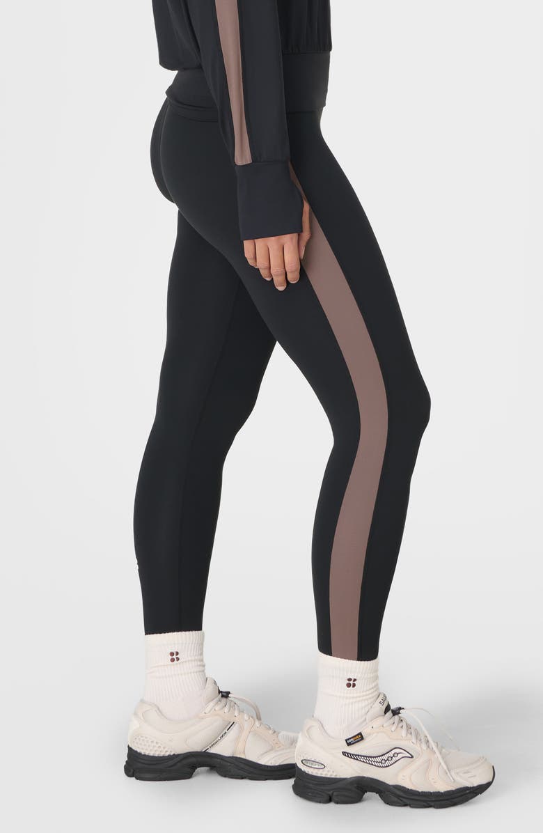 Sweaty Betty All Day 7/8 Side Stripe Leggings, Alternate, color, Black Taupe