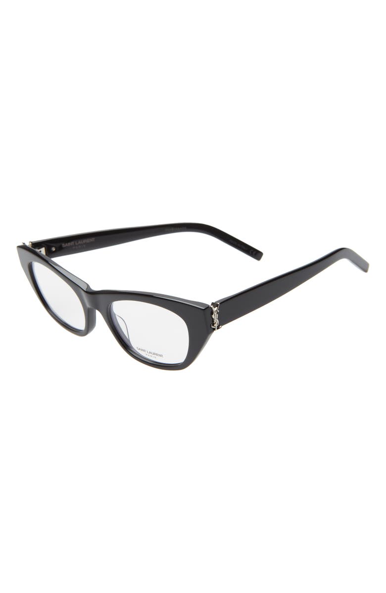 Saint Laurent 52mm Cat Eye Optical Glasses, Alternate, color, 