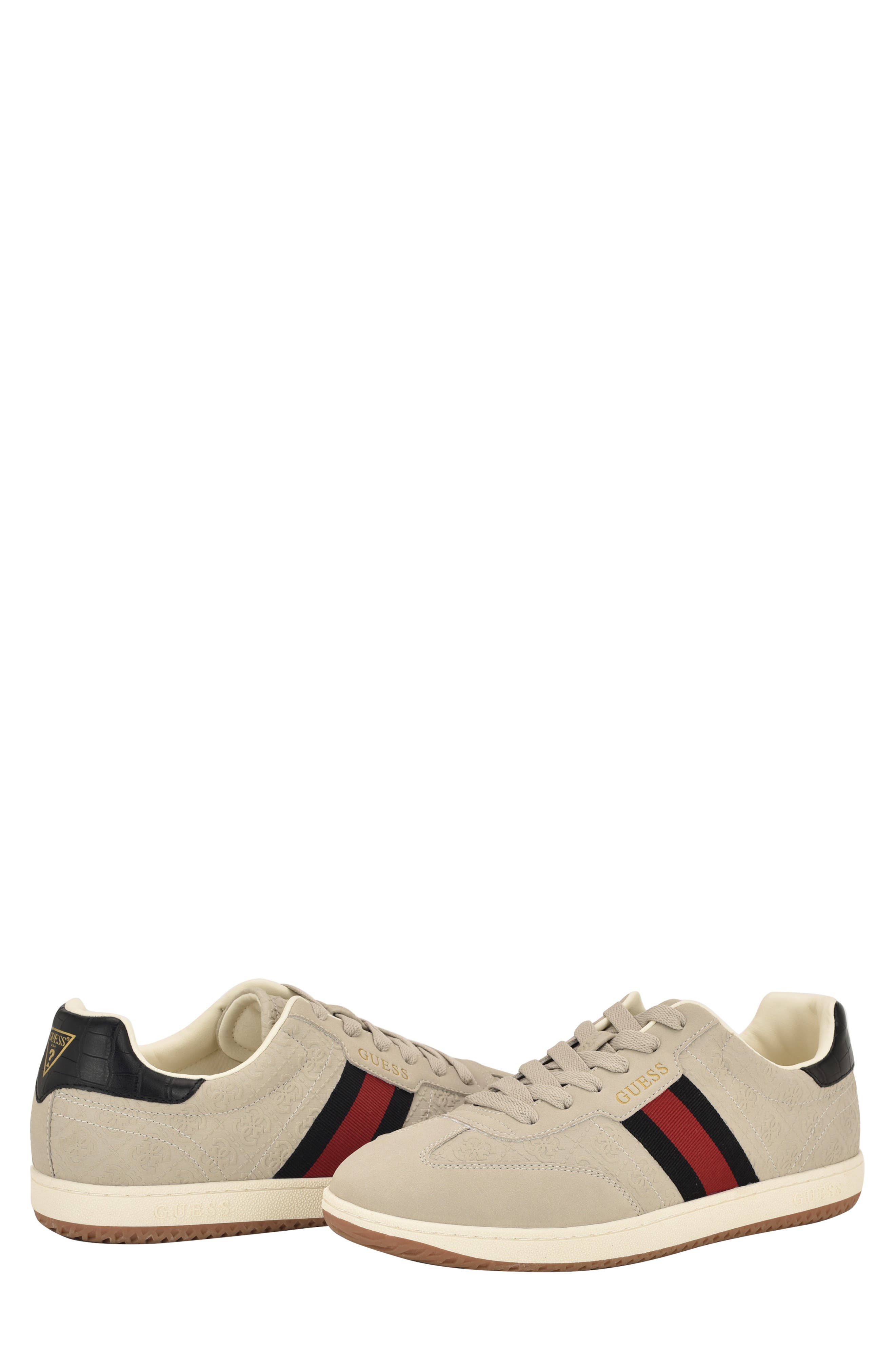 GUESS Kloane Striped Quattro G Sneaker, Alternate, color, Medium Natural Logo Multi