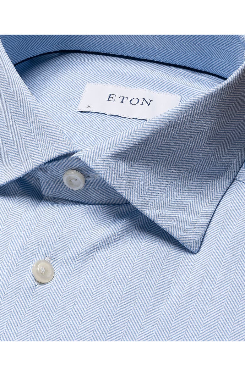 Eton Contemporary Fit Herringbone Stretch Dress Shirt, Alternate, color, 