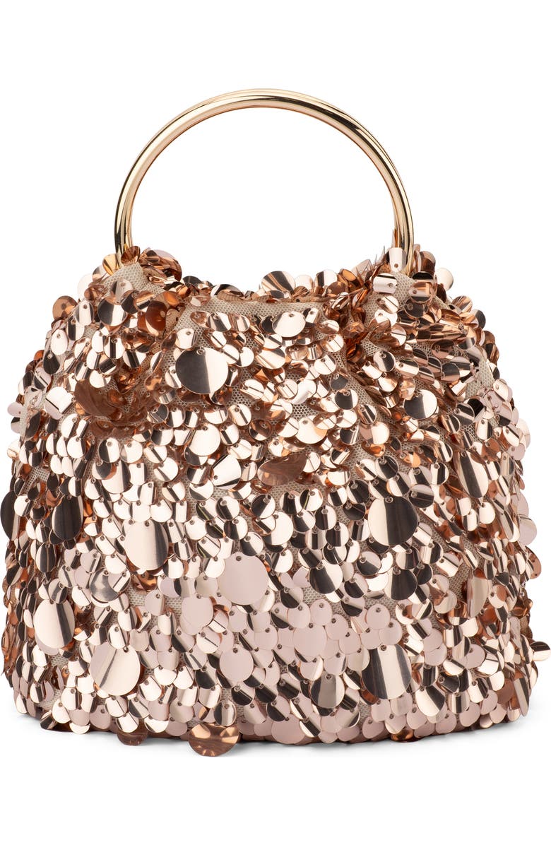 Olga Berg Vera Sequin Top Handle Bag, Main, color, Blush