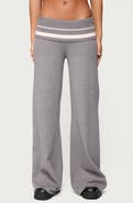 EDIKTED Kaliya Striped Foldover Pants