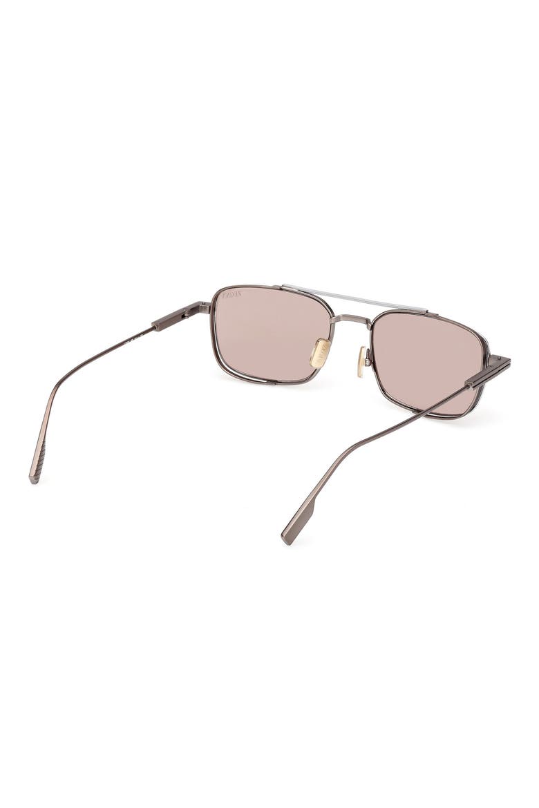 54mm Rectangular Sunglasses, Alternate, color, ANILINE / PALLADIUM / BROWN