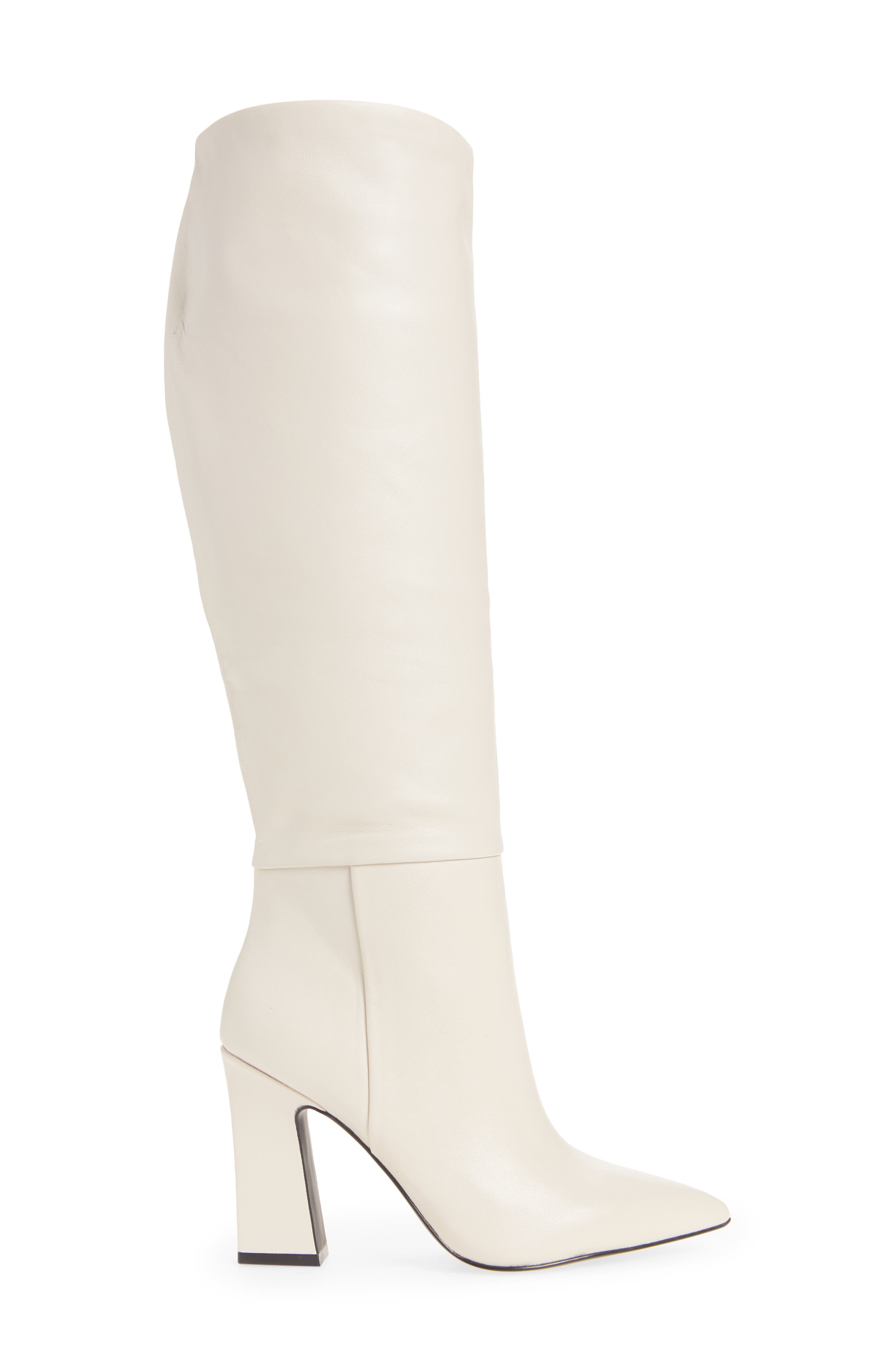Showbiz Pointed Toe Knee High Boot, Alternate, color, BONE LEATHER