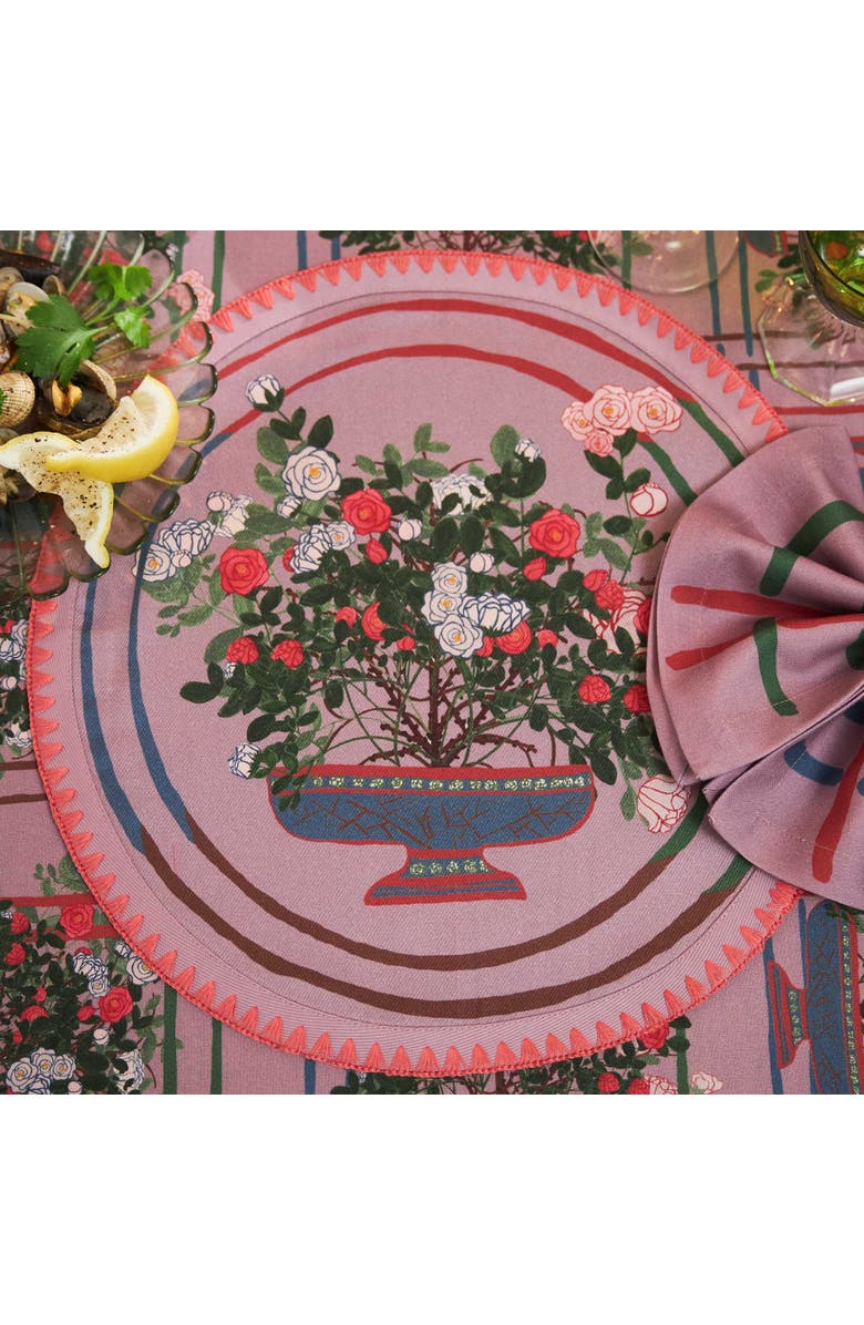 Sophie Williamson Design Round Placemats La Vie en Rose - Set of 6, Alternate, color, Pink