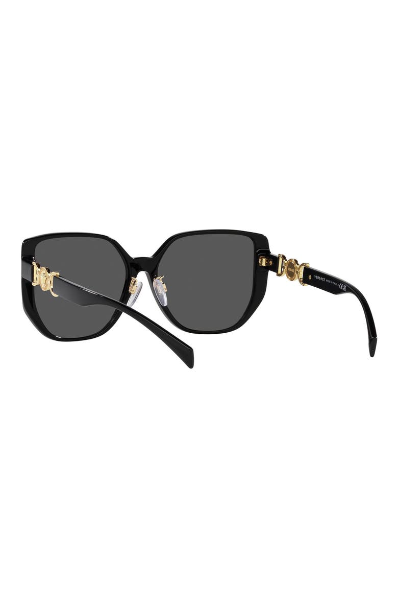 58mm Irregular Sunglasses, Alternate, color, BLACK