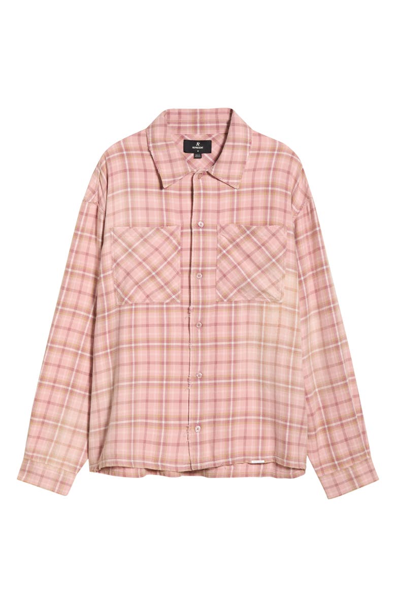 Represent Check Button-Up Shirt, Alternate, color, Quartz