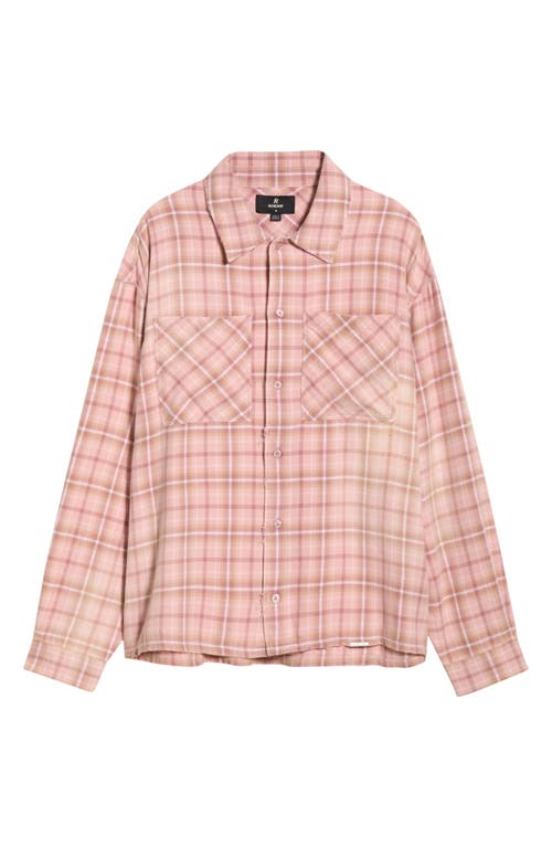 Represent Long Sleeve Plaid Shirt With Chest Pockets In Pink