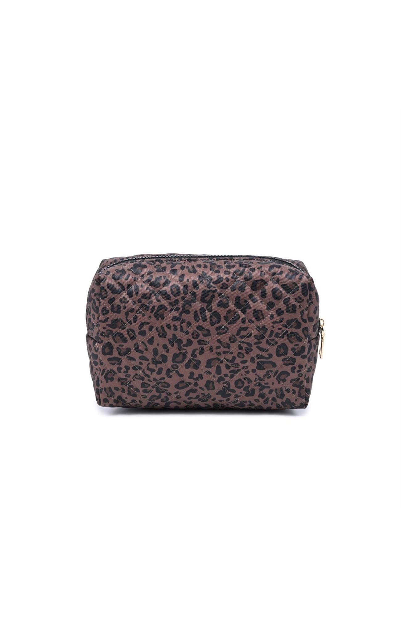 Safari Chic Cosmetic & Travel Organizer Pouch, Alternate, color, Chocolate Leopard