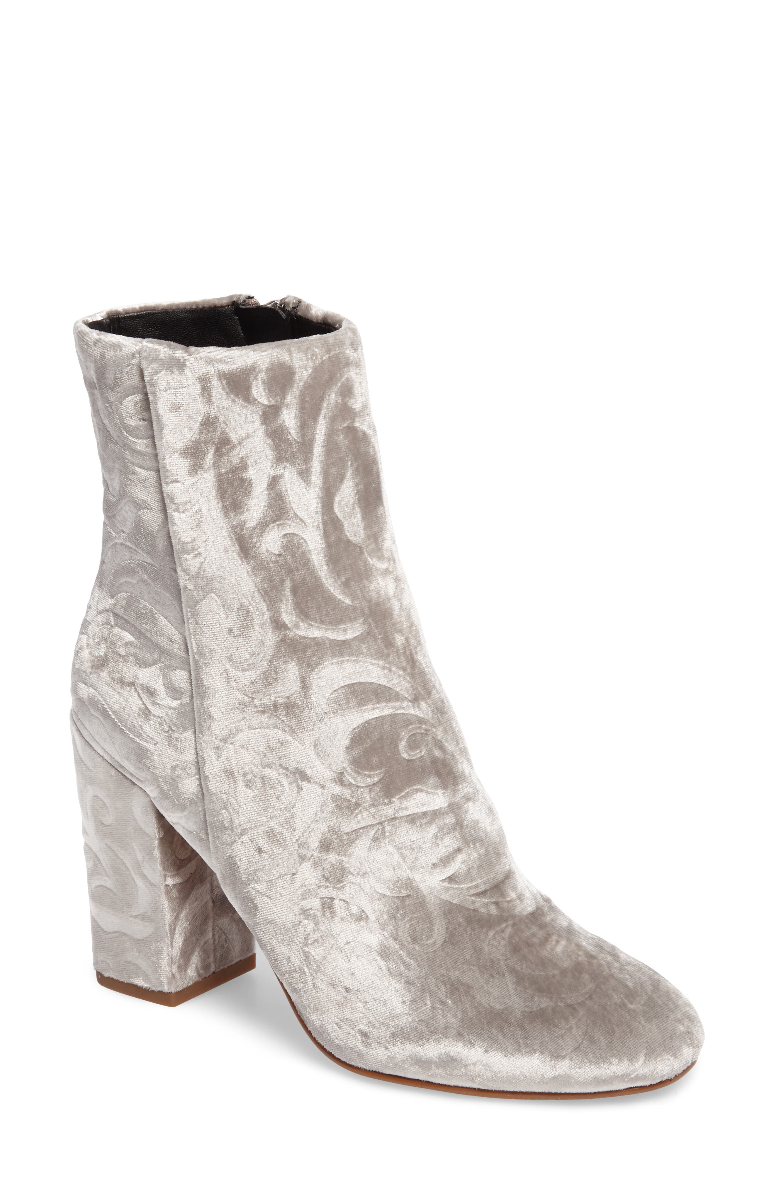Floral Velvet Bootie, Main, color, SAND FLORAL VELVET