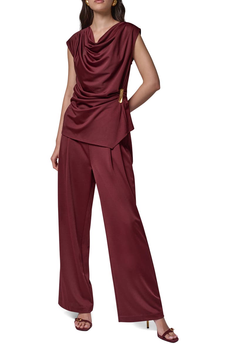 Cowl Neck Sleeveless Top, Alternate, color, BLK CHERRY