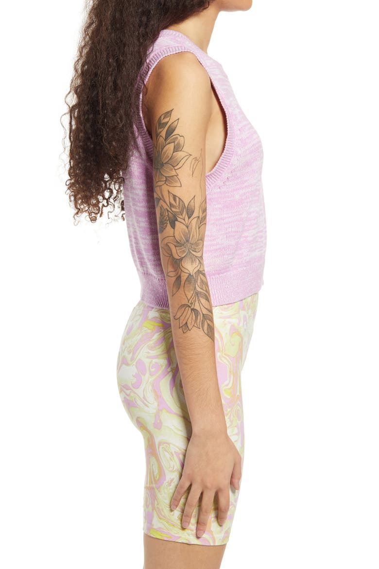 Organic Cotton Sweater Vest, Alternate, color, PURPLE TULIP