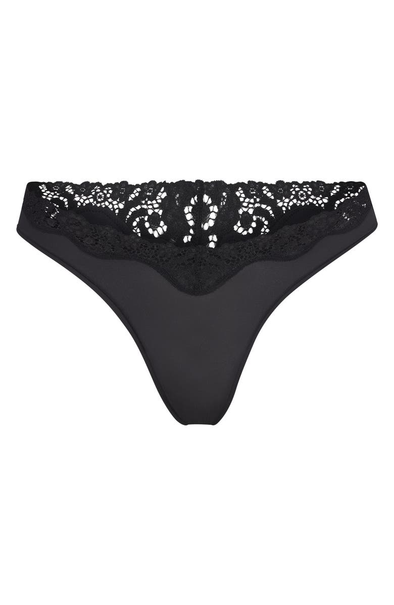 SKIMS Fits Everybody Lace Dipped Thong, Alternate, color, 