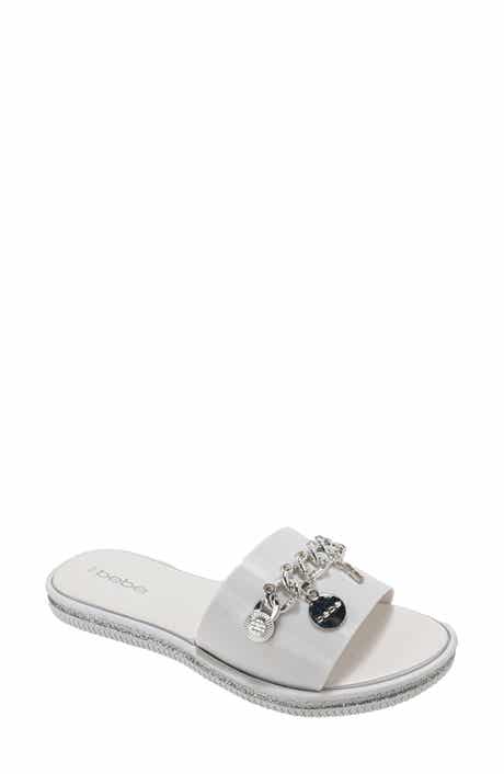 bebe Chain Charm Slide Sandal