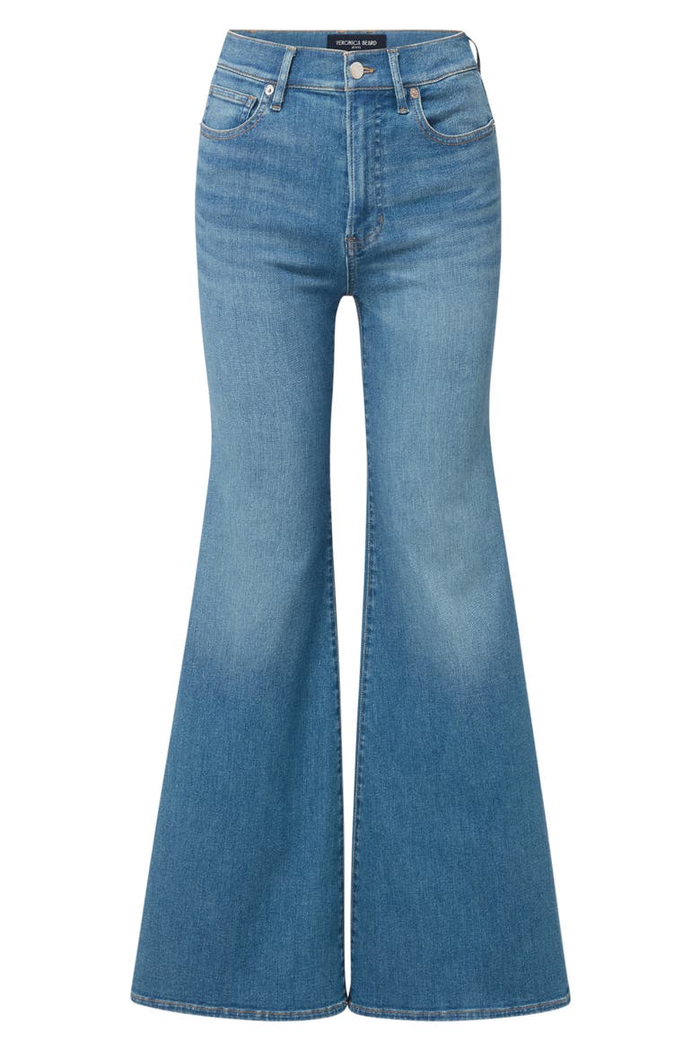 Joplin Wide Flare Leg Jeans, Alternate, color, POOL PARTY