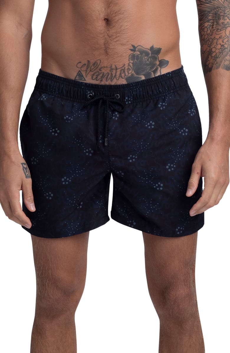 Bugatchi Octopus Shadow Print Swim Trunks, Main, color,