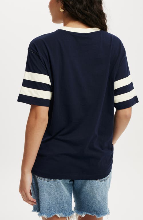 Cotton On V Neck Oversized Graphic Tee In Winter Night  54