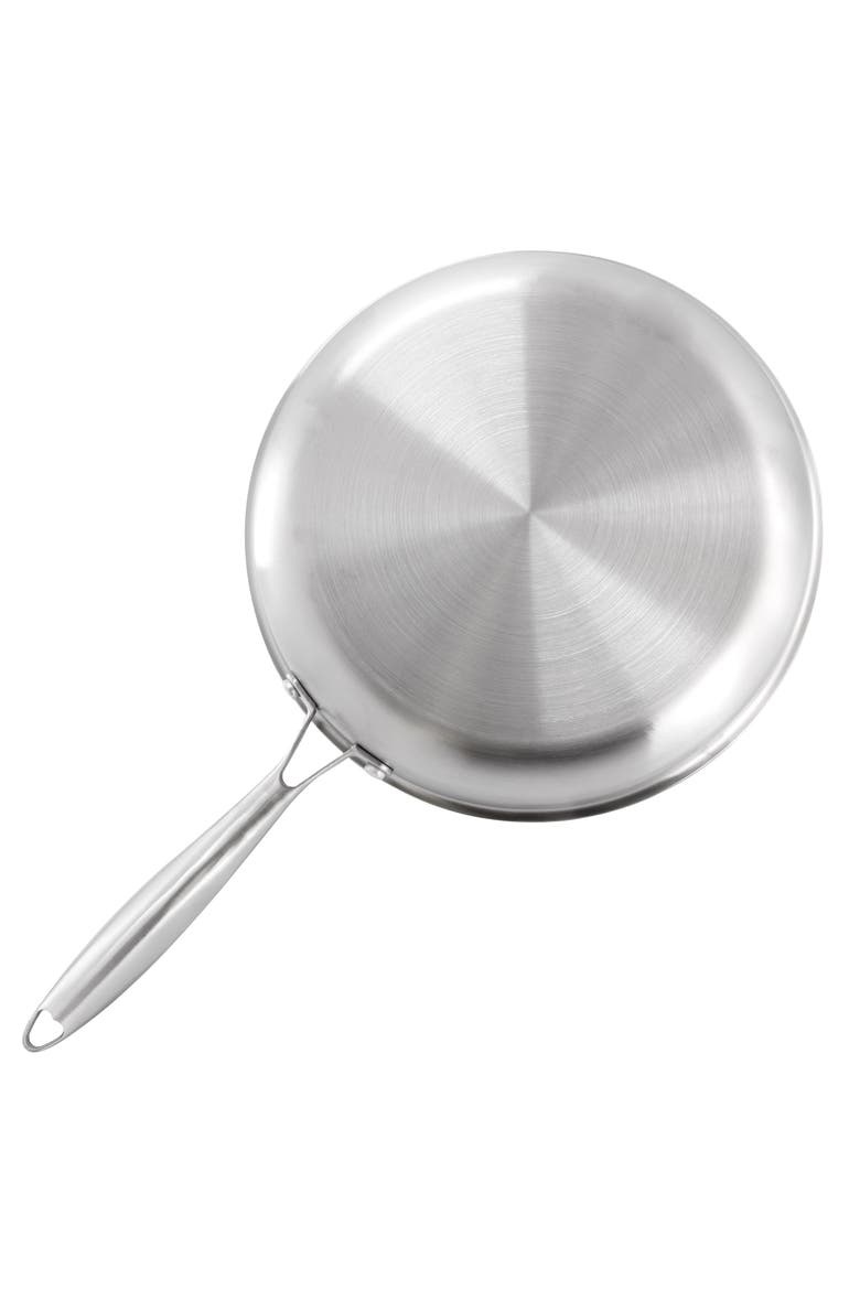 11in Embossed Interior Stainless Steel Frying Pan, Alternate, color, Silver