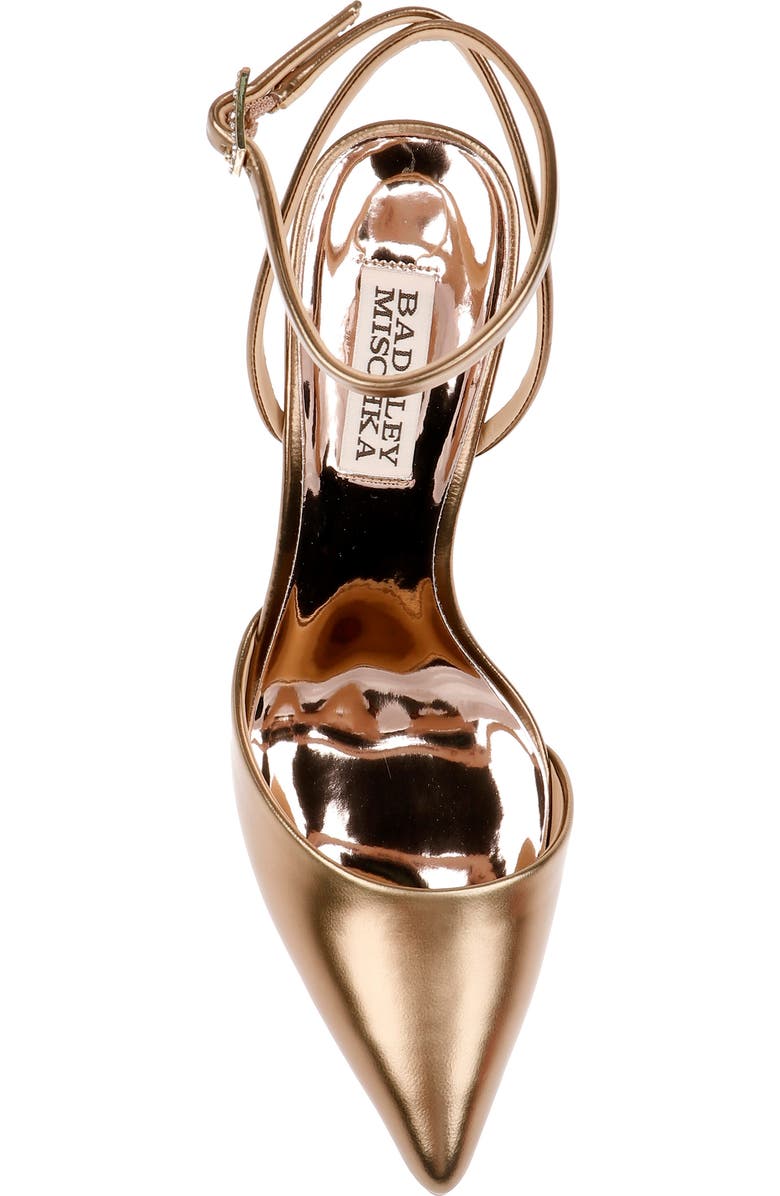 BADGLEY MISCHKA Indie II Ankle Strap Pointed Toe Pump, Alternate, color, Bronze