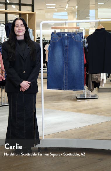 ★ ★ Midi Straight Denim Skirt T22F0NSC001WT11 1822 Denim Front Slit Denim Midi Skirt | Nordstrom