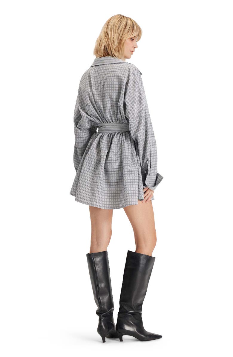 THEO The Label Echo Plaid Fit-and-Flare Mini Dress, Alternate, color, Black