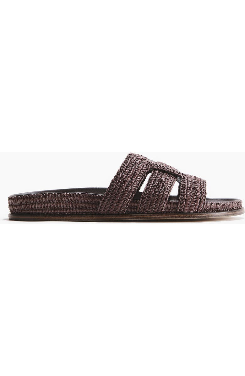 H&M Braided straw sandals, Alternate, color, Dark Brown