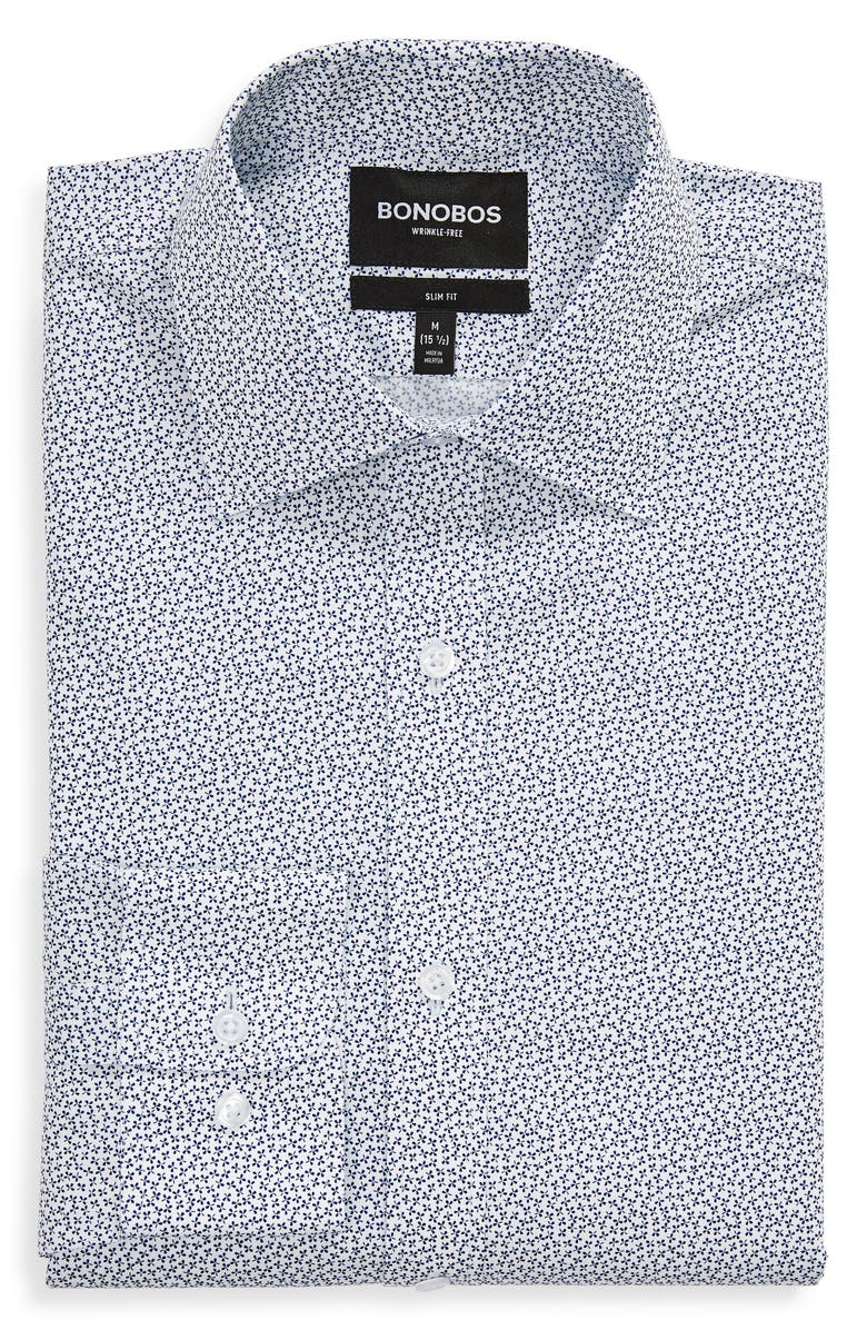 Bonobos Lucky Clover Trim Fit Dress Shirt, Alternate, color,