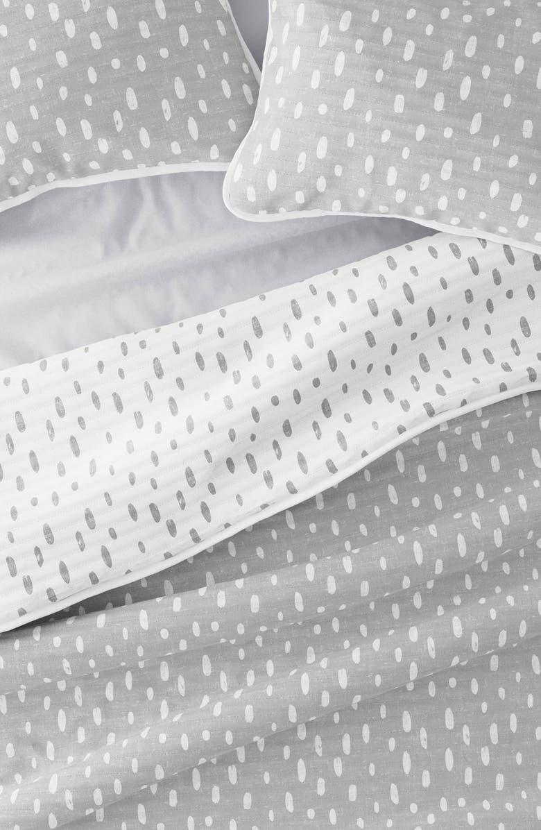 HOMESPUN All Season Painted Dot 3-Piece Down Alternative Reversible Quilt Set, Alternate, color, Light Gray