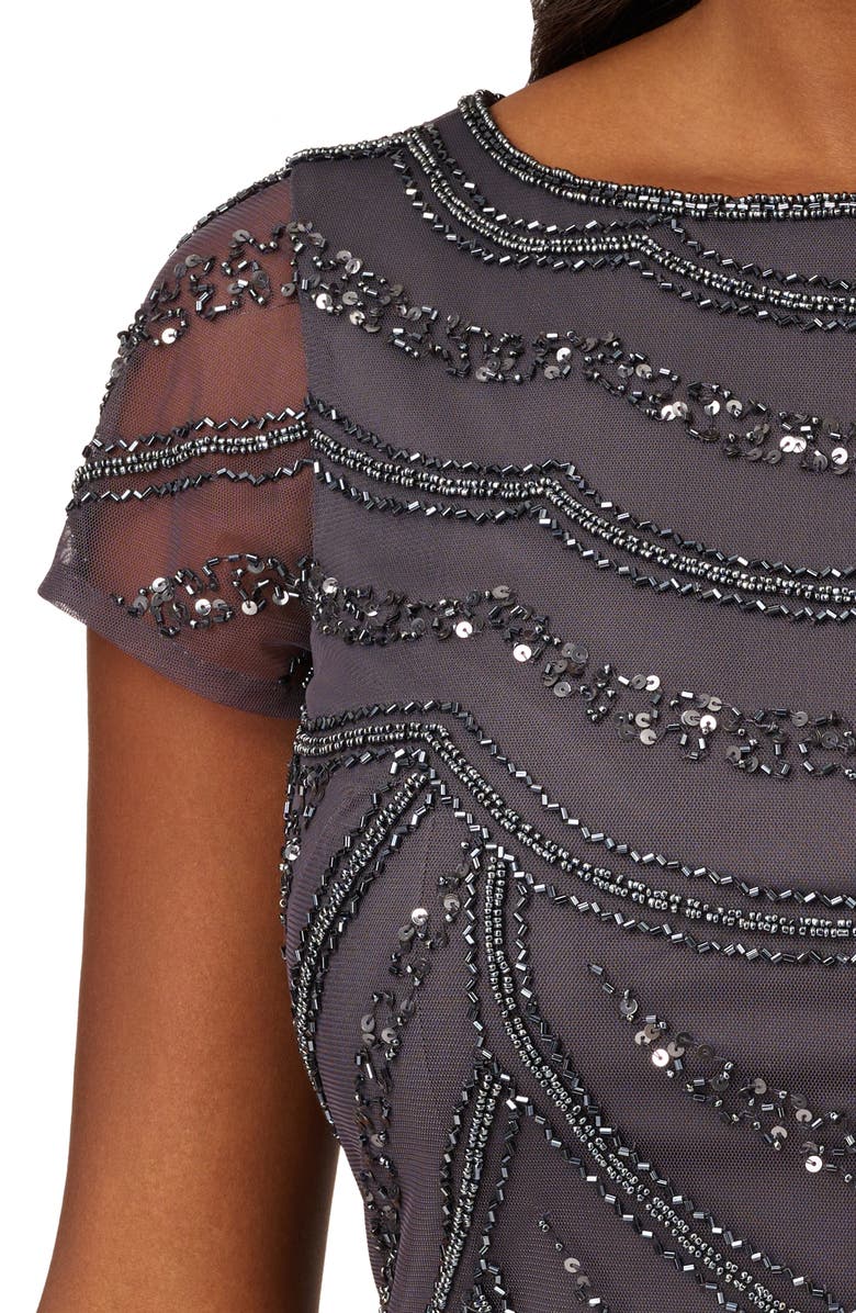 Adrianna Papell Beaded Cocktail Dress, Alternate, color, 