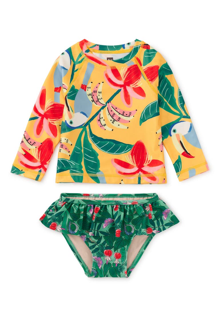 Rash Guard Baby Swim Set, Main, color, Toucan Banana Tree