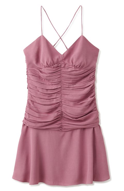 Kids' Draped Crossed Strap Minidress