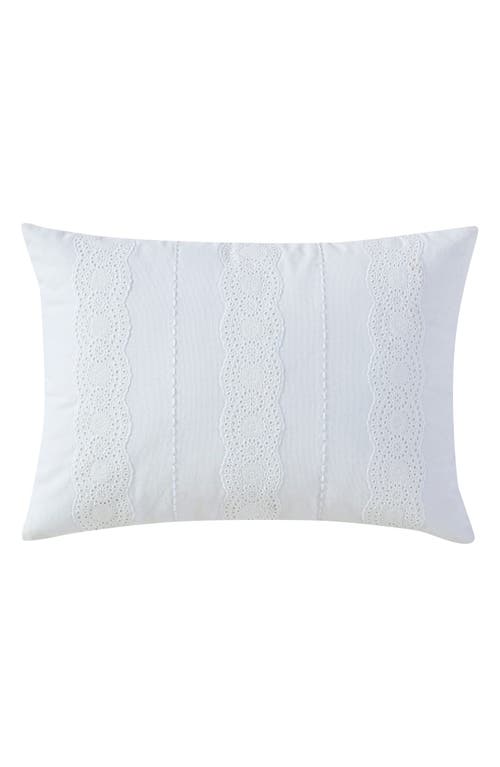 Peri Home Eyelet Trim Accent Pillow in White 