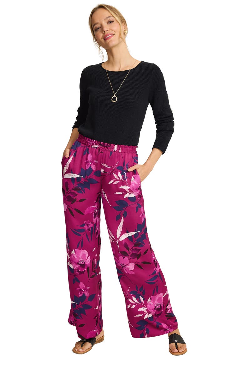 Sunset Shimmers High Waist Wide Leg Pants, Alternate, color, CABERNET CRUSH