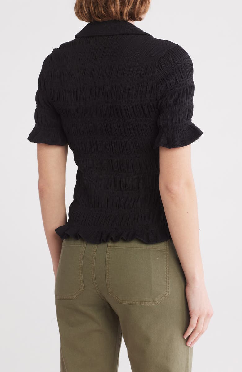 Sanctuary Smocked Short Sleeve Button-Up Shirt, Alternate, color,