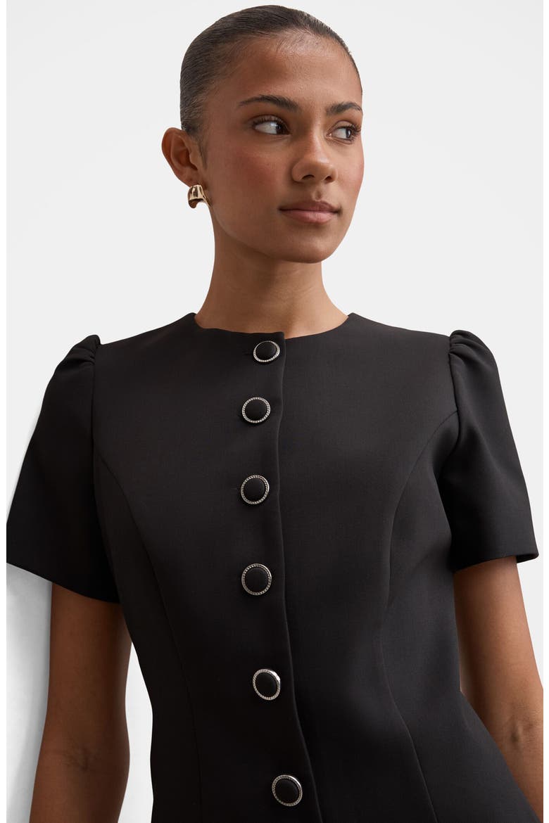 Elinda Button-Up Minidress, Alternate, color, BLACK