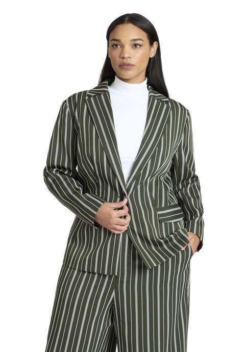 Fitted Striped Blazer