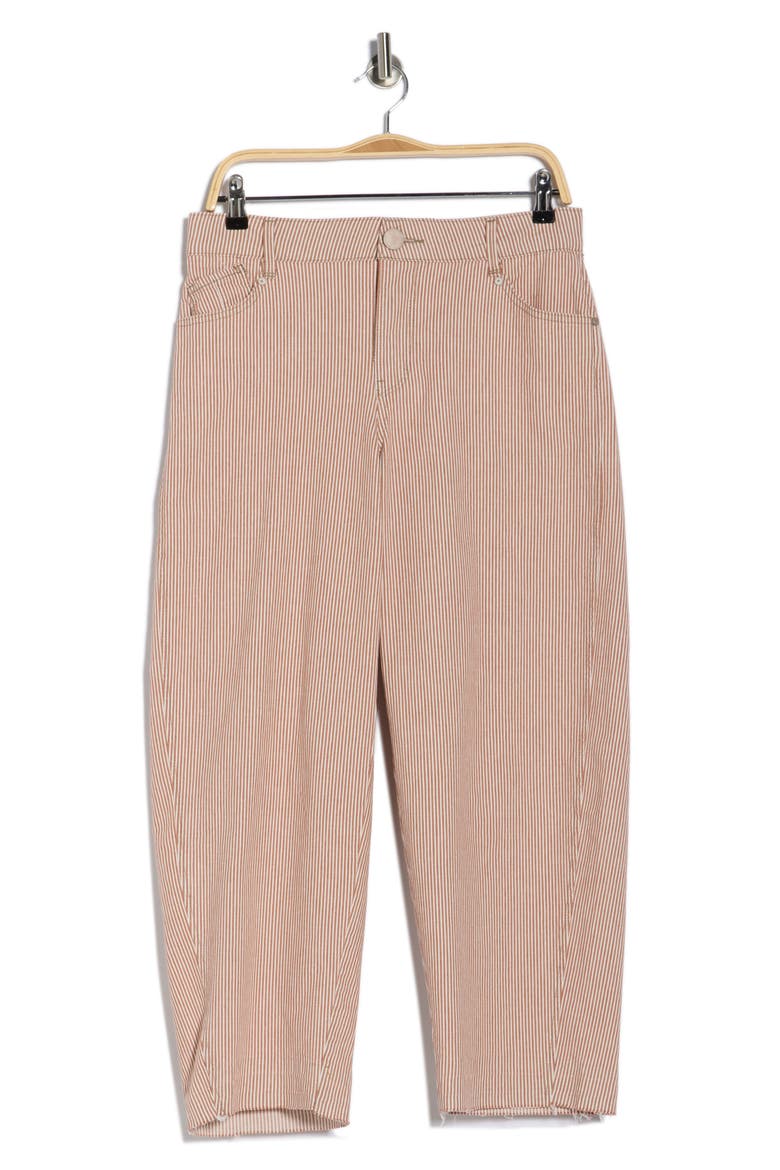Released Hem Barrel Leg Jeans, Alternate, color, STRIPED COFFEE
