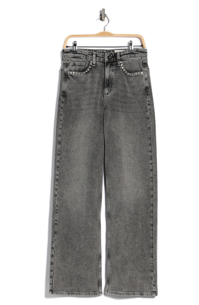 Lori Embellished Mid Rise Wide Leg Jeans